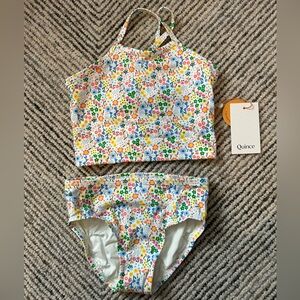 Quince Kids Floral Swim Set - Multicolor Floral Size 6